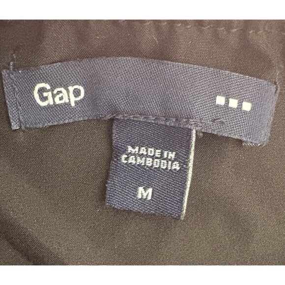 Gap M Black Electric Floral Surplice Neck Ruffle Front Lined Strappy Slip Dress - Picture 6 of 6